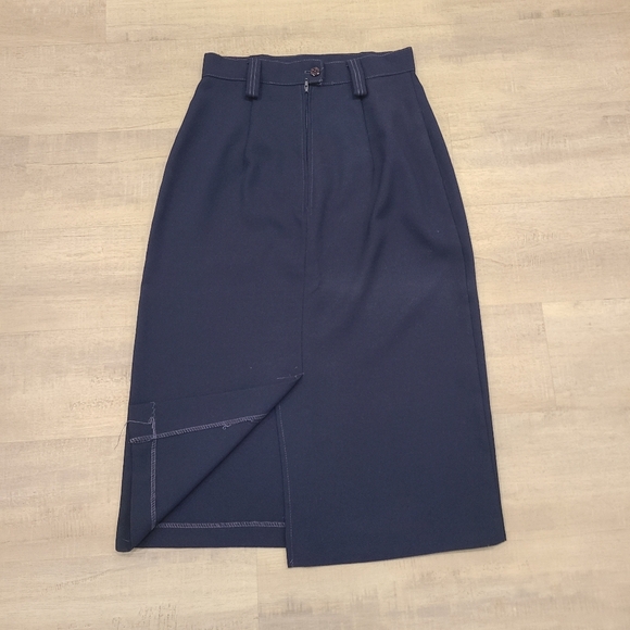 Vintage Lloyd Sportwear Navy Blue Long Pencil Skirt - Picture 3 of 8